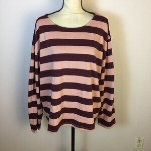 RM Studio x Rebecca Minkoff Sweater Sz L Womans Pink Purple Striped Long Sleeve